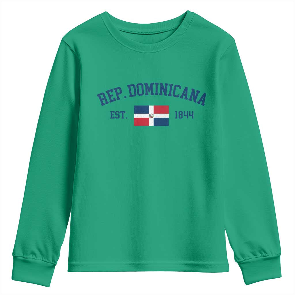 Dominican Republic Youth Sweatshirt Vintage Distressed Varsity Rep Dominicana Flag TS10 Irish Green Print Your Wear