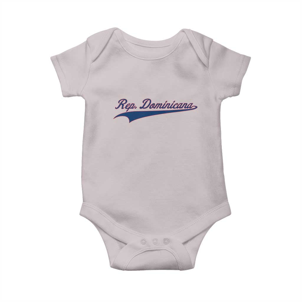 Dominican Republic Baby Onesie Rep Dominicana Vintage Flag Baseball Script TS10 Ice Gray Print Your Wear