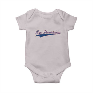 Dominican Republic Baby Onesie Rep Dominicana Vintage Flag Baseball Script TS10 Ice Gray Print Your Wear