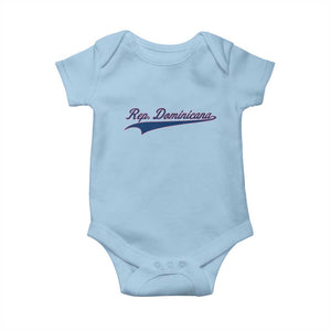 Dominican Republic Baby Onesie Rep Dominicana Vintage Flag Baseball Script TS10 Light Blue Print Your Wear