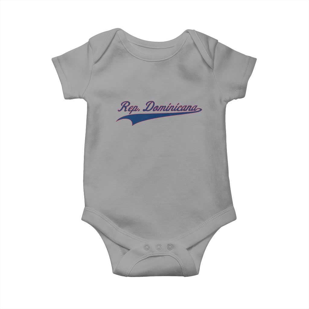 Dominican Republic Baby Onesie Rep Dominicana Vintage Flag Baseball Script TS10 Sport Gray Print Your Wear
