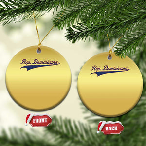 Dominican Republic Christmas Ornament Rep Dominicana Vintage Flag Baseball Script TS10 Circle Gold Print Your Wear