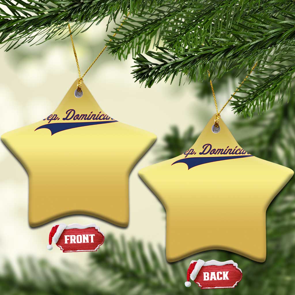 Dominican Republic Christmas Ornament Rep Dominicana Vintage Flag Baseball Script TS10 Star Gold Print Your Wear