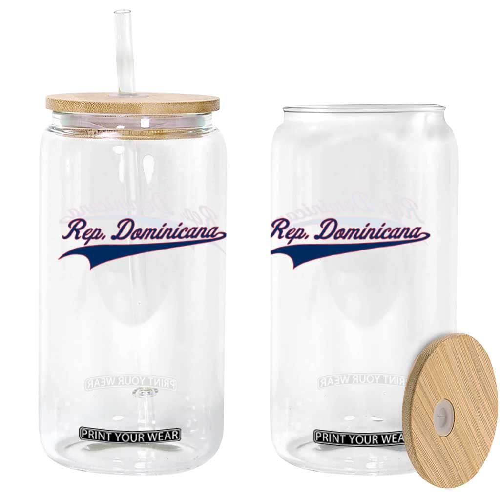 Dominican Republic Glass Can Rep Dominicana Vintage Flag Baseball Script TS10 Print Your Wear