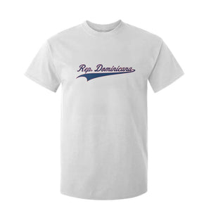 Dominican Republic T Shirt For Kid Rep Dominicana Vintage Flag Baseball Script TS10 White Print Your Wear