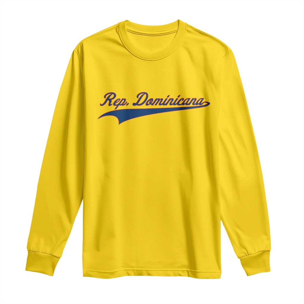Dominican Republic Long Sleeve Shirt Rep Dominicana Vintage Flag Baseball Script TS10 Daisy Print Your Wear