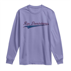 Dominican Republic Long Sleeve Shirt Rep Dominicana Vintage Flag Baseball Script TS10 Violet Print Your Wear