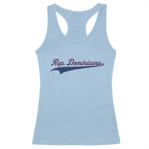 Dominican Republic Racerback Tank Top Rep Dominicana Vintage Flag Baseball Script TS10 Light Blue Print Your Wear