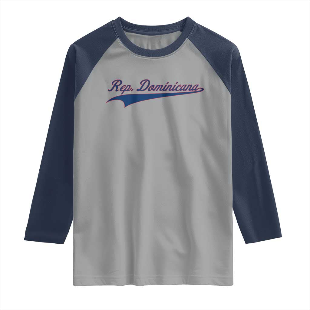 Dominican Republic Raglan Shirt Rep Dominicana Vintage Flag Baseball Script TS10 Sport Gray Navy Print Your Wear