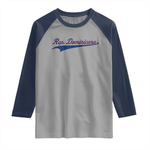 Dominican Republic Raglan Shirt Rep Dominicana Vintage Flag Baseball Script TS10 Sport Gray Navy Print Your Wear
