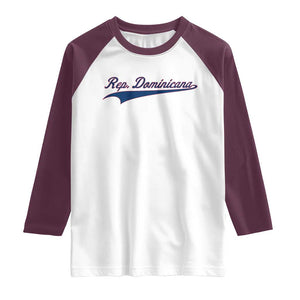 Dominican Republic Raglan Shirt Rep Dominicana Vintage Flag Baseball Script TS10 White Maroon Print Your Wear
