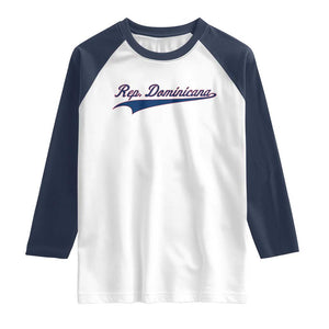 Dominican Republic Raglan Shirt Rep Dominicana Vintage Flag Baseball Script TS10 White Navy Print Your Wear