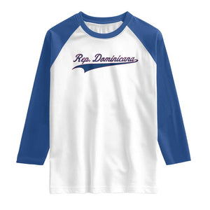 Dominican Republic Raglan Shirt Rep Dominicana Vintage Flag Baseball Script TS10 White Royal Print Your Wear