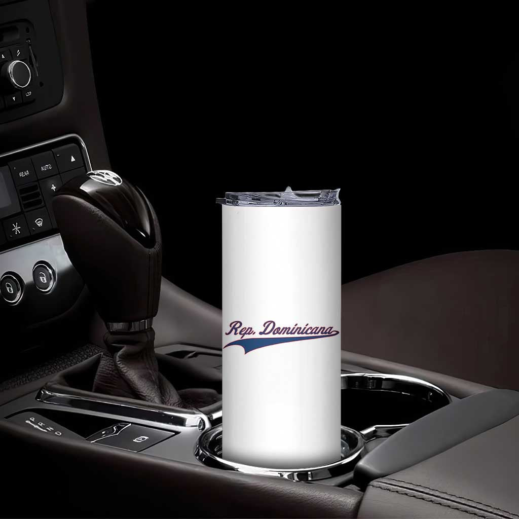 Dominican Republic Skinny Tumbler Rep Dominicana Vintage Flag Baseball Script TS10 Print Your Wear