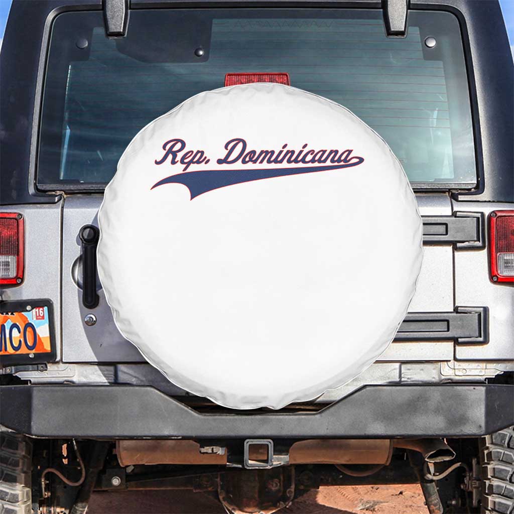 Dominican Republic Spare Tire Cover Rep Dominicana Vintage Flag Baseball Script TS10 No hole White Print Your Wear