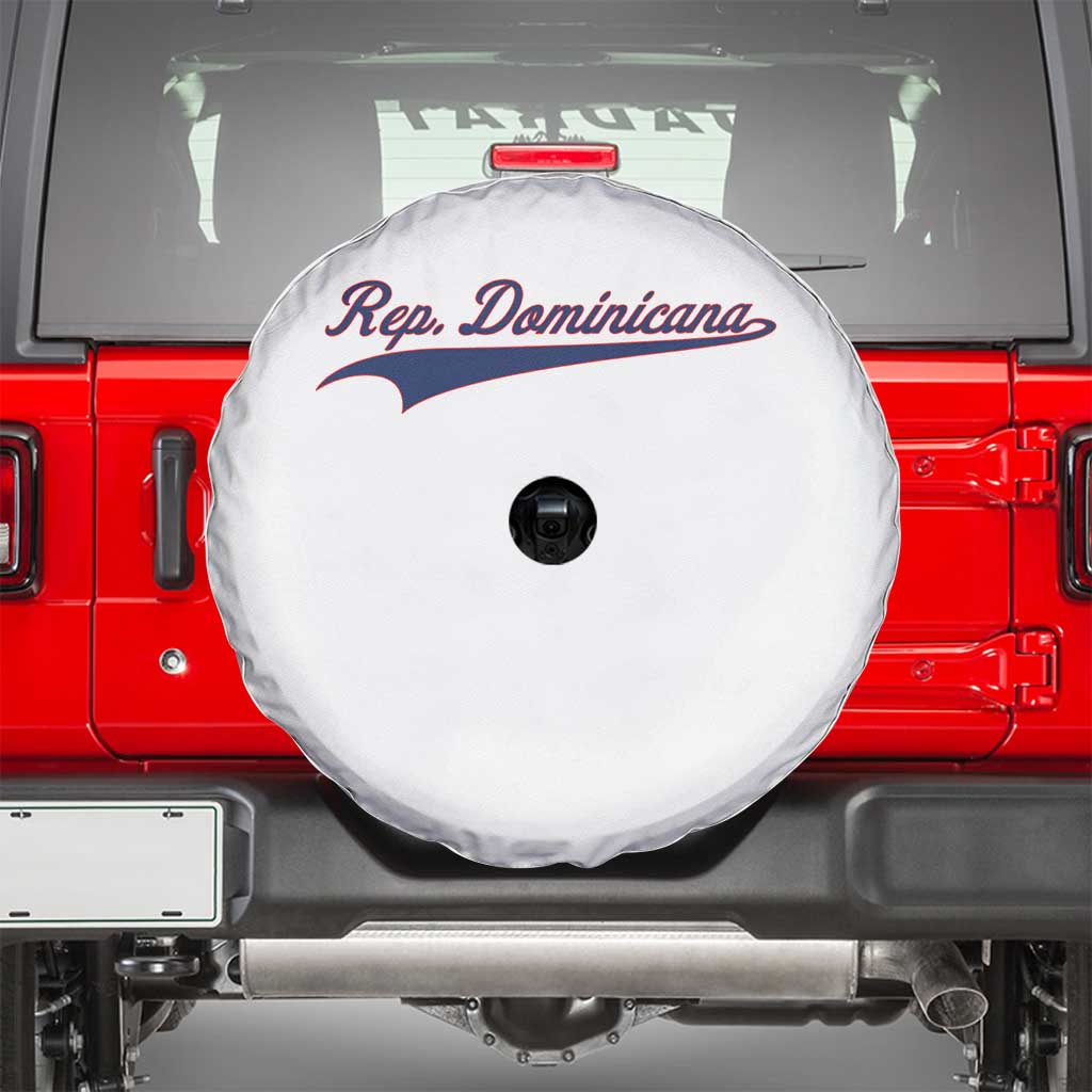 Dominican Republic Spare Tire Cover Rep Dominicana Vintage Flag Baseball Script TS10 White Print Your Wear