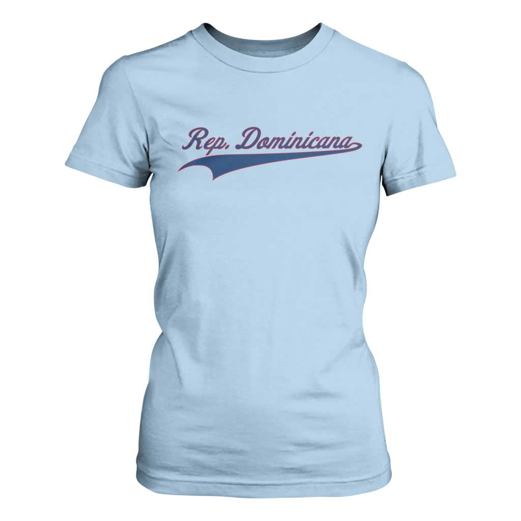 Dominican Republic T Shirt For Women Rep Dominicana Vintage Flag Baseball Script TS10 Light Blue Print Your Wear