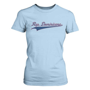 Dominican Republic T Shirt For Women Rep Dominicana Vintage Flag Baseball Script TS10 Light Blue Print Your Wear