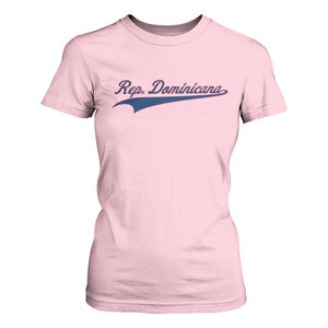 Dominican Republic T Shirt For Women Rep Dominicana Vintage Flag Baseball Script TS10 Light Pink Print Your Wear