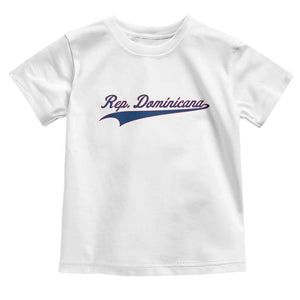 Dominican Republic Toddler T Shirt Rep Dominicana Vintage Flag Baseball Script TS10 White Print Your Wear