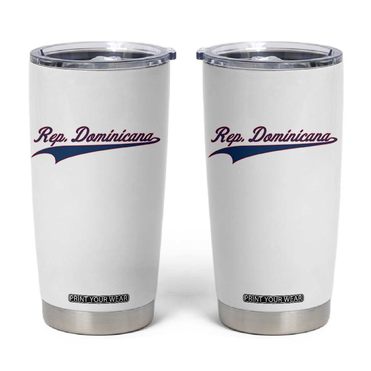 Dominican Republic Tumbler Cup Rep Dominicana Vintage Flag Baseball Script TS10 White Print Your Wear