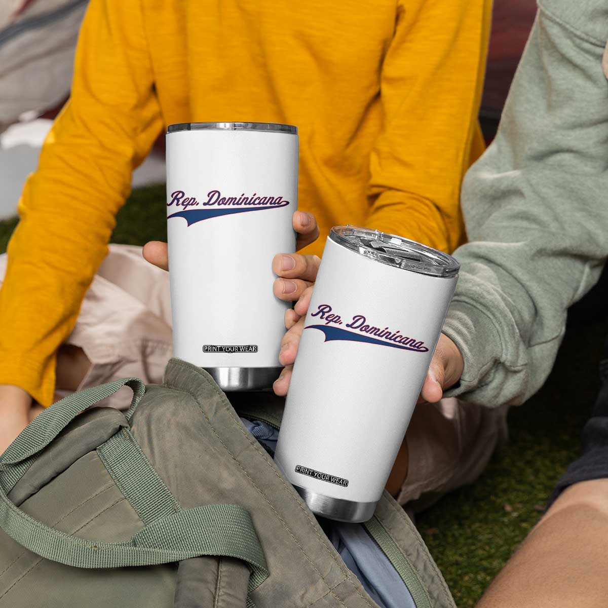 Dominican Republic Tumbler Cup Rep Dominicana Vintage Flag Baseball Script TS10 Print Your Wear