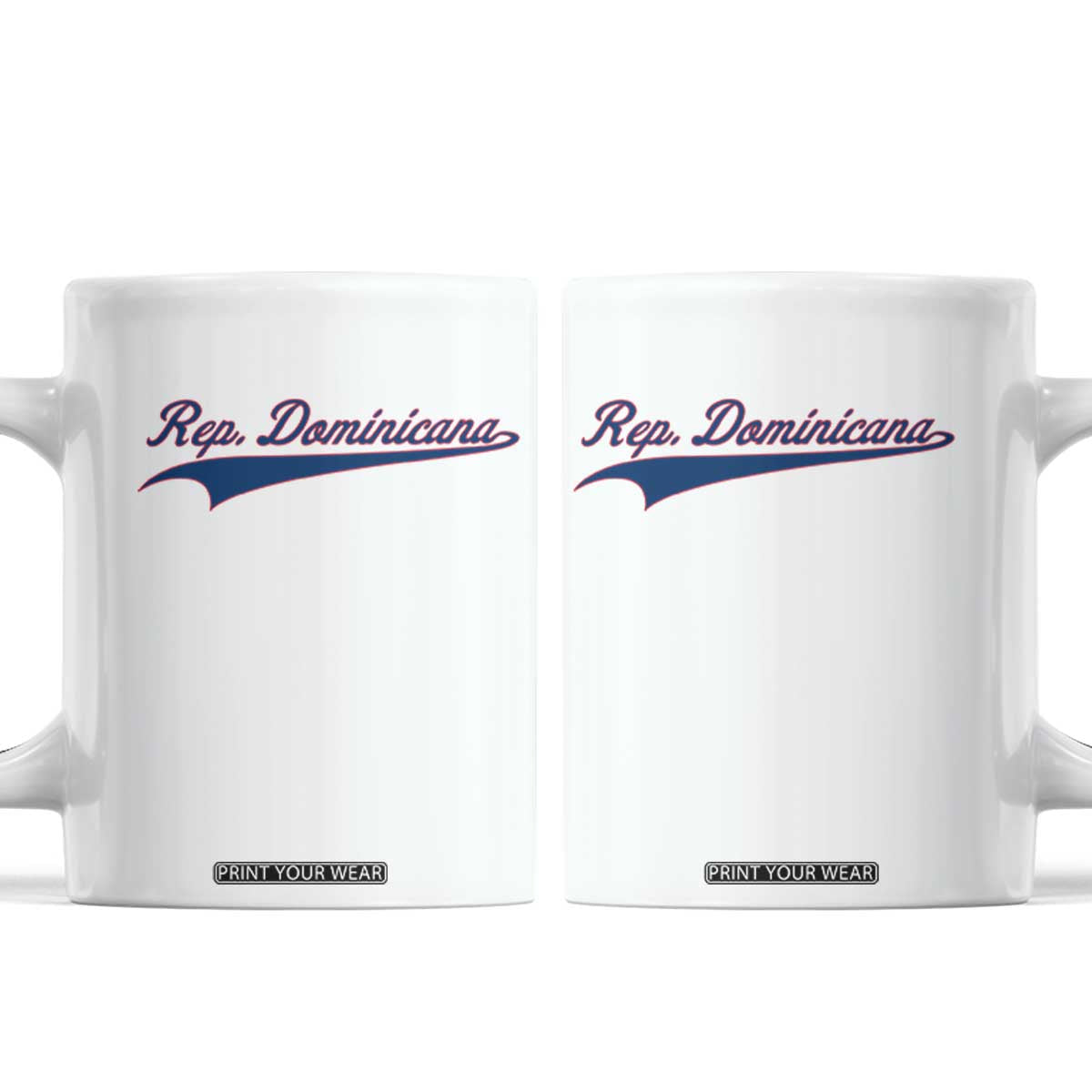 Dominican Republic Coffee Mug Rep Dominicana Vintage Flag Baseball Script TS10 White Print Your Wear