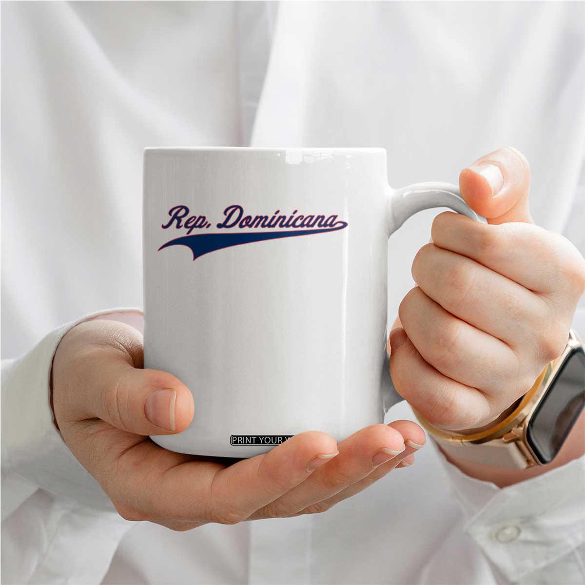 Dominican Republic Coffee Mug Rep Dominicana Vintage Flag Baseball Script TS10 Print Your Wear