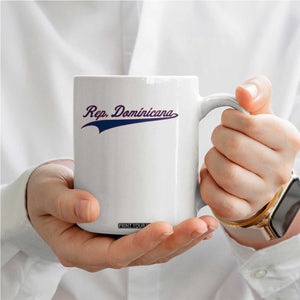 Dominican Republic Coffee Mug Rep Dominicana Vintage Flag Baseball Script TS10 Print Your Wear