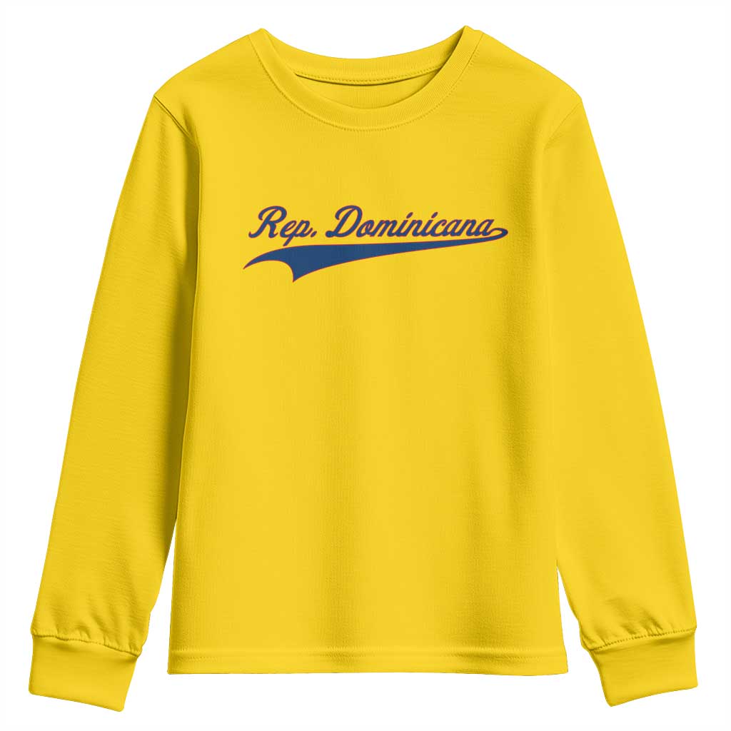 Dominican Republic Youth Sweatshirt Rep Dominicana Vintage Flag Baseball Script TS10 Daisy Print Your Wear