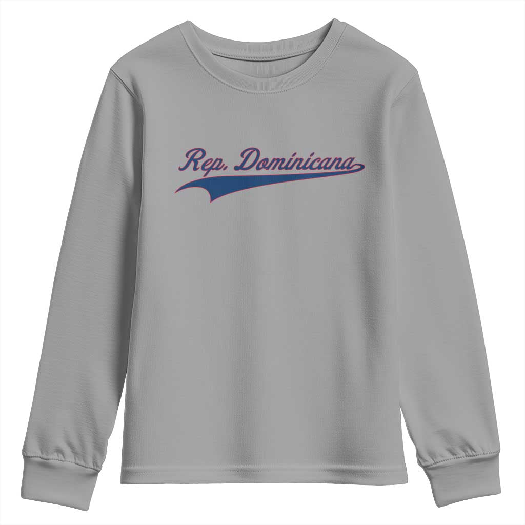 Dominican Republic Youth Sweatshirt Rep Dominicana Vintage Flag Baseball Script TS10 Sport Gray Print Your Wear