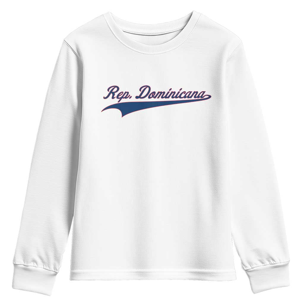 Dominican Republic Youth Sweatshirt Rep Dominicana Vintage Flag Baseball Script TS10 White Print Your Wear