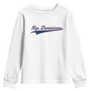 Dominican Republic Youth Sweatshirt Rep Dominicana Vintage Flag Baseball Script TS10 White Print Your Wear