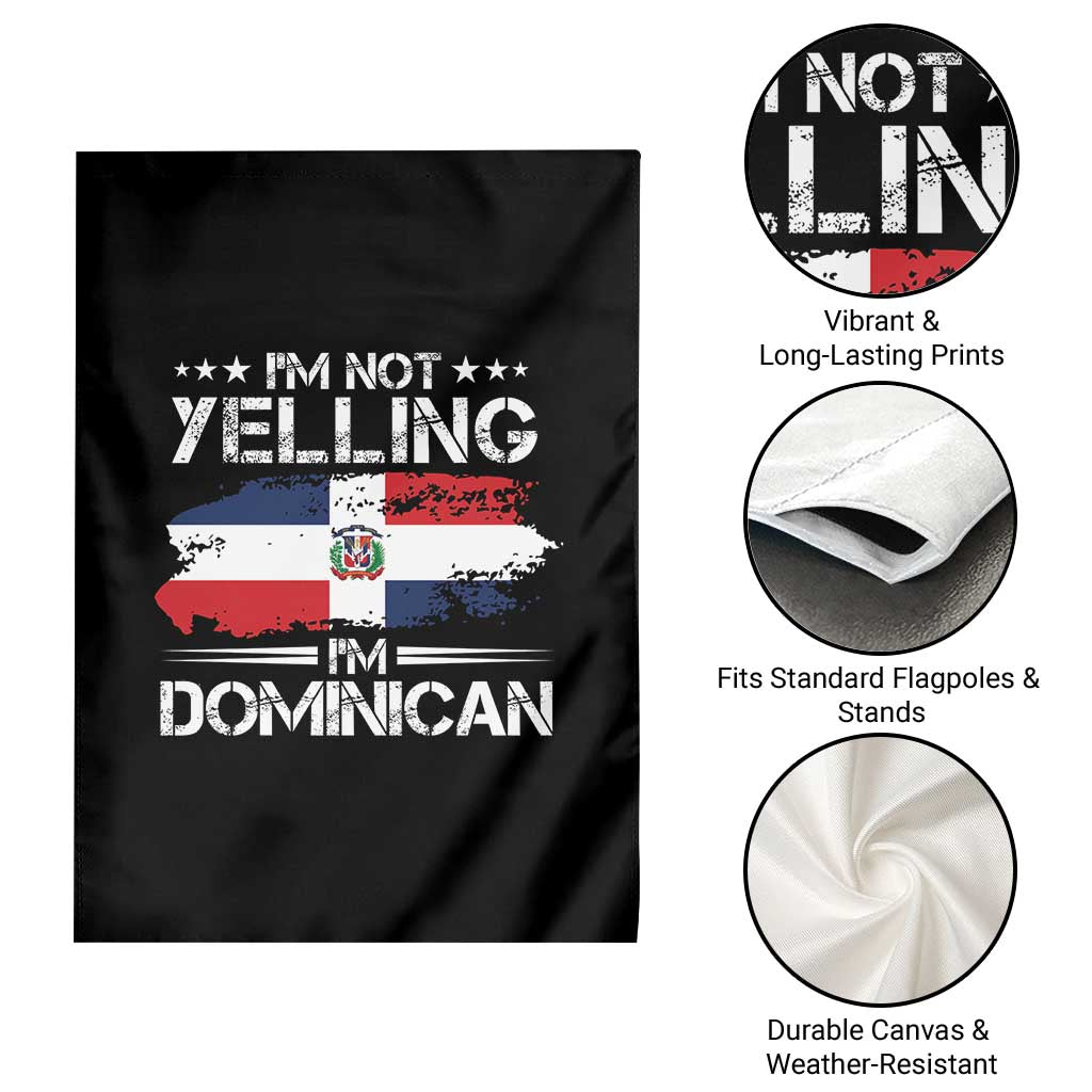 Funny I'm Not Yelling I Am Just Dominican Garden Flag Vintage DR Flag TS10 Print Your Wear