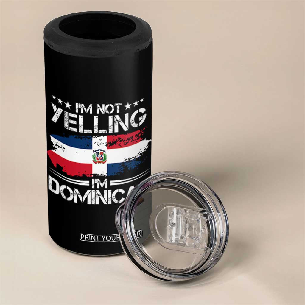 Funny I'm Not Yelling I Am Just Dominican 4 in 1 Can Cooler Tumbler Vintage DR Flag TS10 Print Your Wear