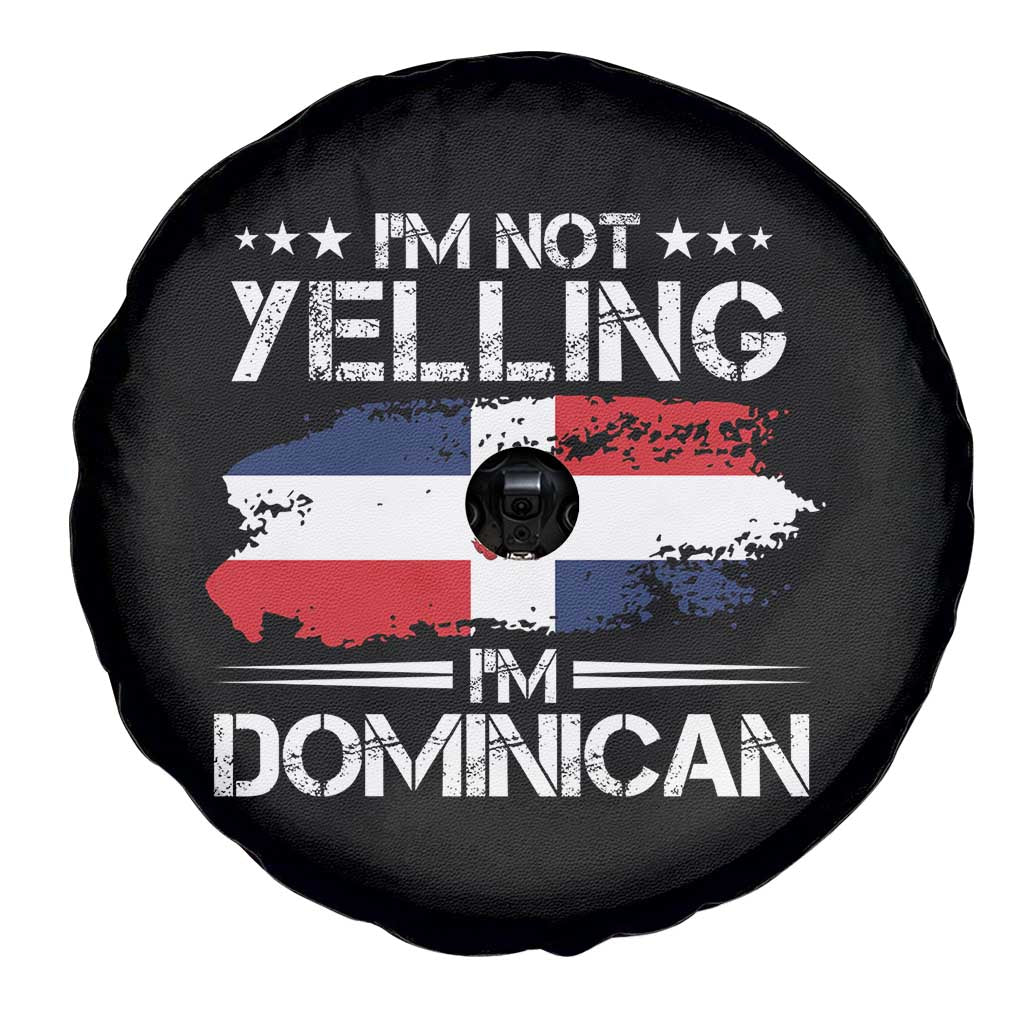 Funny I'm Not Yelling I Am Just Dominican Spare Tire Cover Vintage DR Flag TS10 Print Your Wear