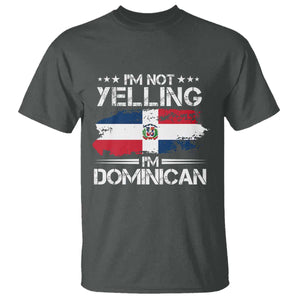 Funny I'm Not Yelling I Am Just Dominican T Shirt Vintage DR Flag TS10 Dark Heather Print Your Wear