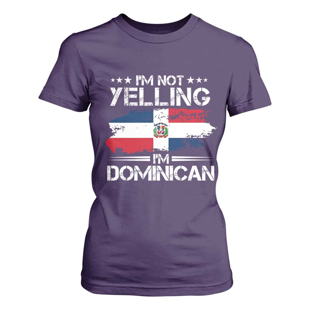 Funny I'm Not Yelling I Am Just Dominican T Shirt For Women Vintage DR Flag TS10 Purple Print Your Wear