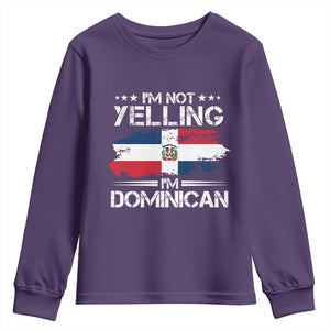 Funny I'm Not Yelling I Am Just Dominican Youth Sweatshirt Vintage DR Flag TS10 Purple Print Your Wear