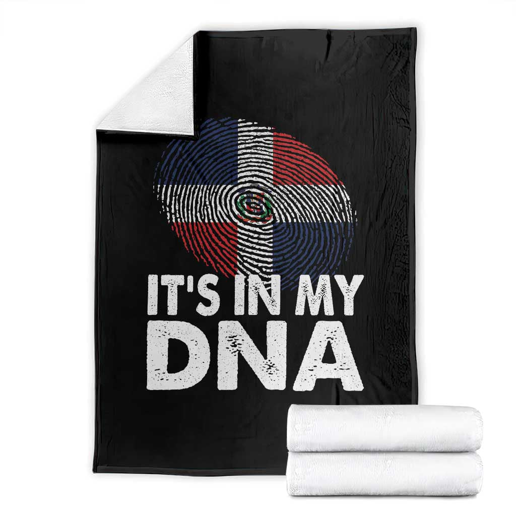 It's in My DNA Dominican Flag Throw Blanket TS10 Black Print Your Wear