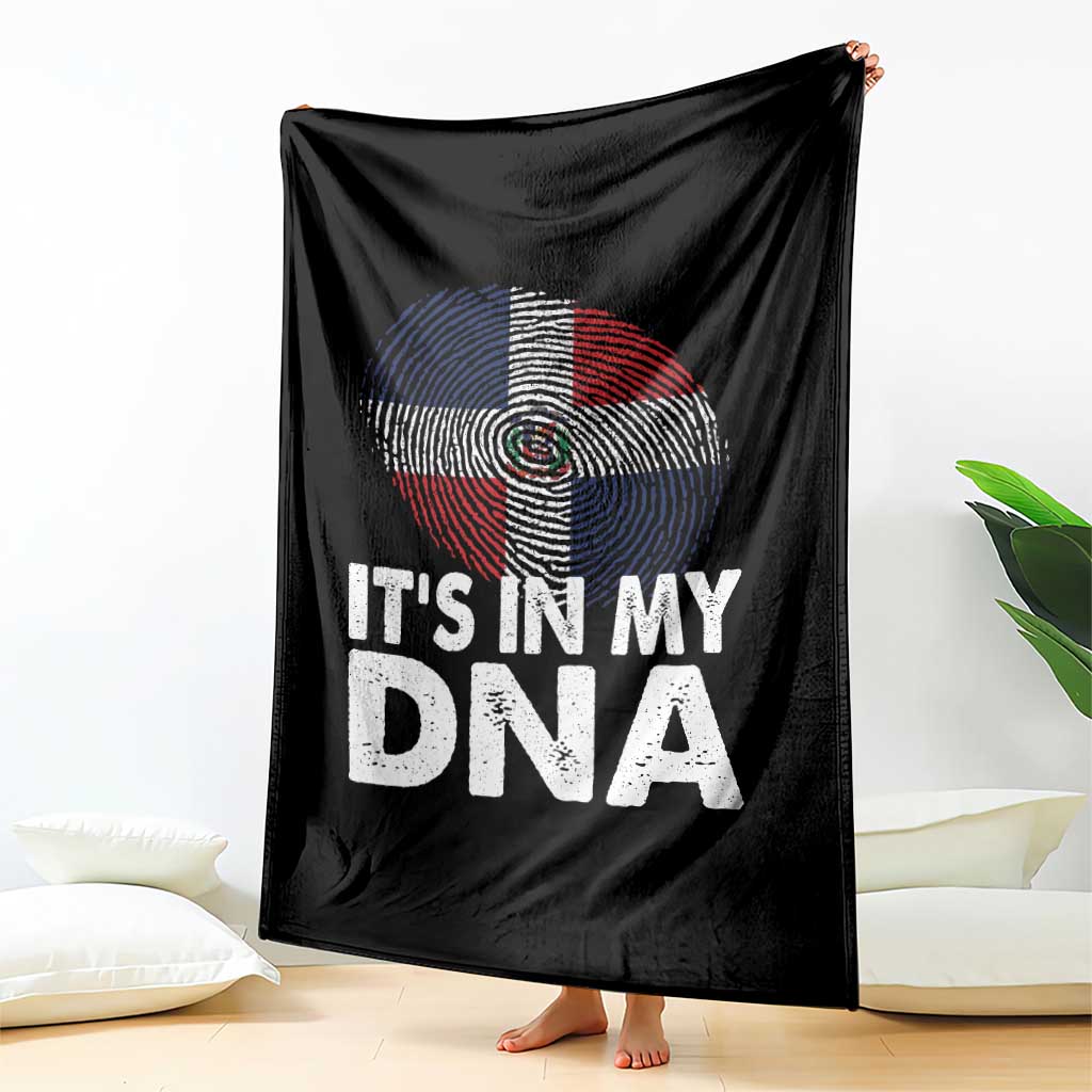 It's in My DNA Dominican Flag Throw Blanket TS10 Print Your Wear