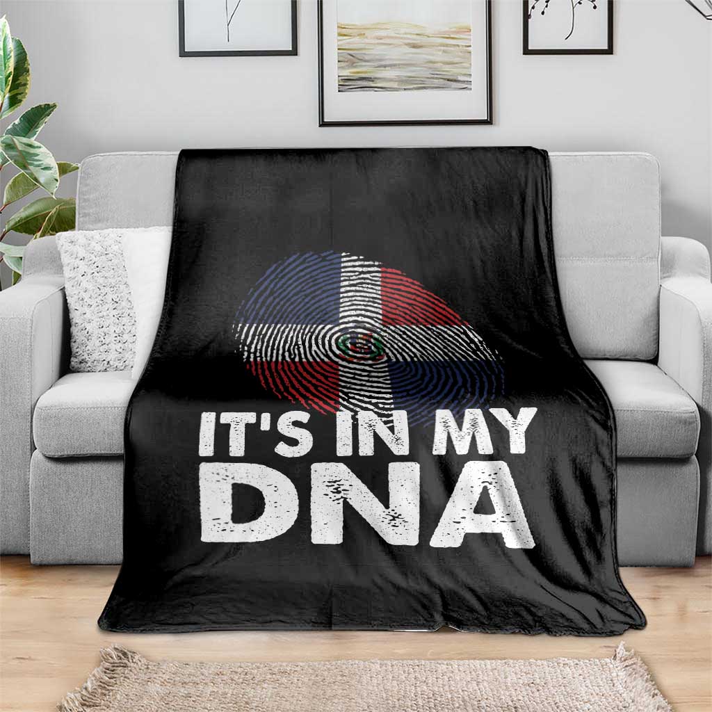It's in My DNA Dominican Flag Throw Blanket TS10 Print Your Wear