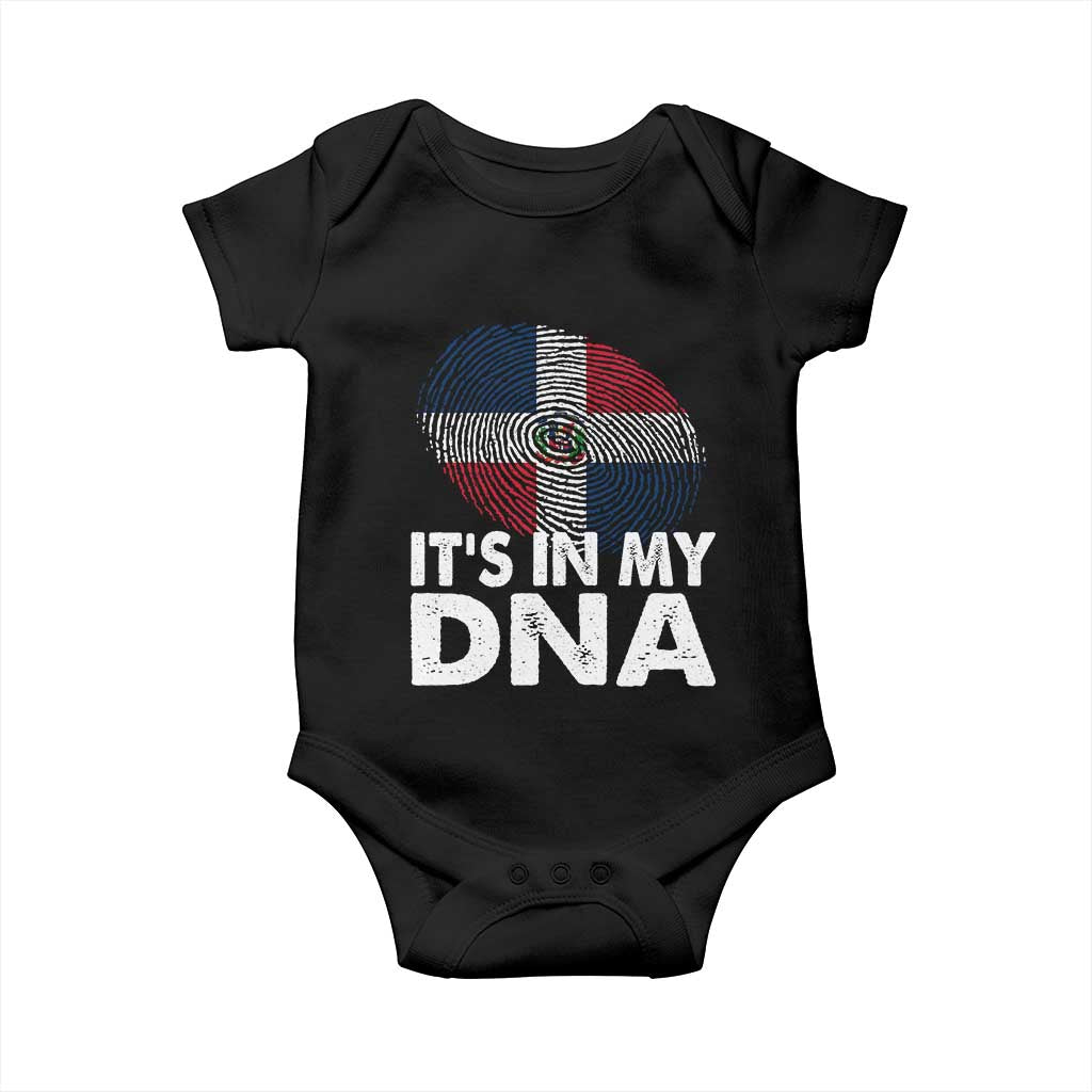 It's in My DNA Dominican Flag Baby Onesie TS10 Black Print Your Wear