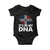 It's in My DNA Dominican Flag Baby Onesie TS10 Black Print Your Wear