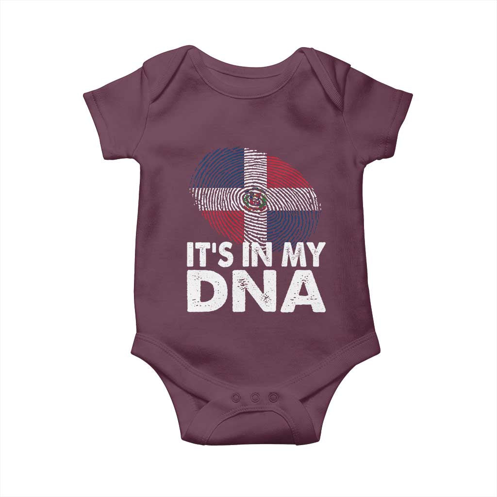 It's in My DNA Dominican Flag Baby Onesie TS10 Maroon Print Your Wear