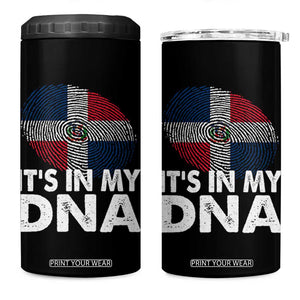 It's in My DNA Dominican Flag 4 in 1 Can Cooler Tumbler TS10 One Size: 16 oz Black Print Your Wear
