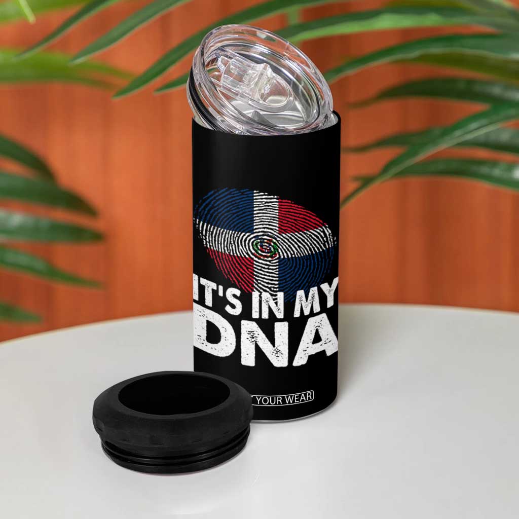 It's in My DNA Dominican Flag 4 in 1 Can Cooler Tumbler TS10 Print Your Wear