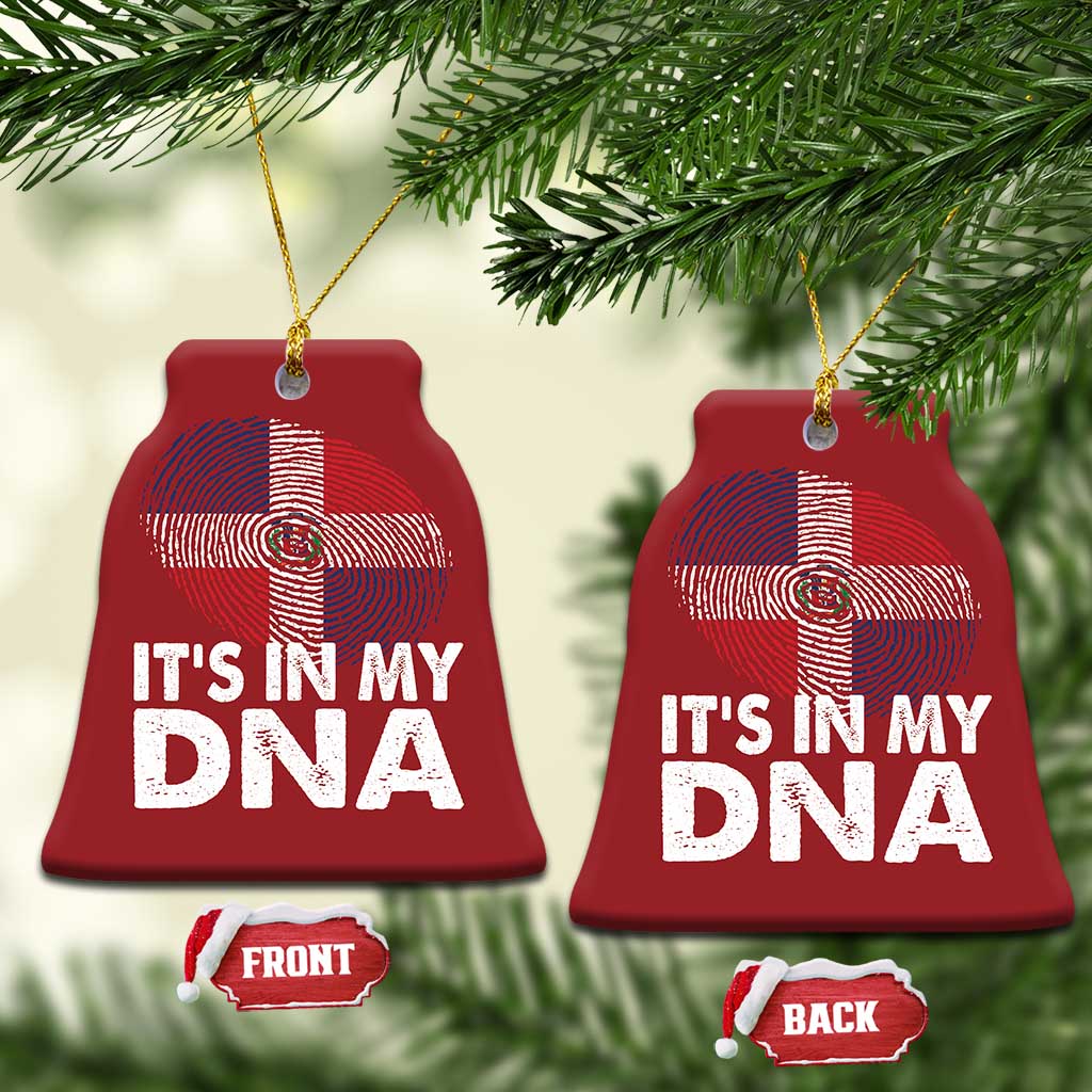It's in My DNA Dominican Flag Christmas Ornament TS10 Bell Flake Red Print Your Wear