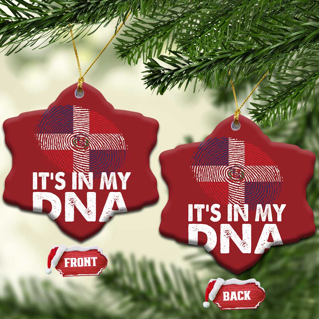 It's in My DNA Dominican Flag Christmas Ornament TS10 Snow Flake Red Print Your Wear