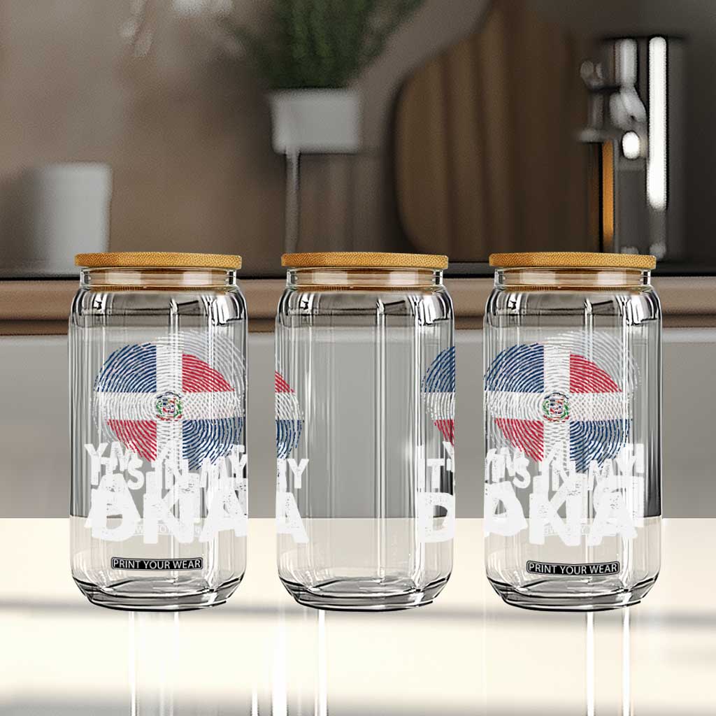 It's in My DNA Dominican Flag Glass Can TS10 Print Your Wear